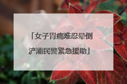 女子胃痛难忍晕倒 浐灞民警紧急援助